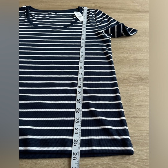 LOFT Tee Shirt Cotton Striped Navy Blue White NWT SZ XXL - Picture 5 of 6
